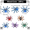 20Pcs Halloween Spider Glass Pendants FIND-SC0009-98-2