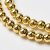 Non-magnetic Synthetic Hematite Bead Strands G-P262-20-4mm-G-1