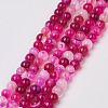 Natural Striped Agate/Banded Agate Beads Strands G-G582-4mm-56-2