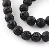 Dyed Natural Lava Rock Gemstone Round Bead Strands X-G-R293-05-1