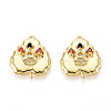 Brass Micro Pave Cubic Zirconia Pendants KK-N265-22G-1