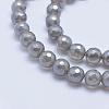 Electroplated Natural Grey Agate Beads Strands G-G724-8mm-3