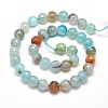 Dyed Natural Agate Faceted Round Beads Strands X-G-E268-04-3