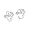 Brass Micro Pave Clear Cubic Zirconia Cuff Rings RJEW-P015-05-2