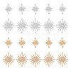 32Pcs 4 Styles Brass Solar Eclipse Links Connectors KK-DR0001-10-1