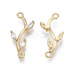 Brass Micro Pave Cubic Zirconia Links connectors KK-S354-120-NF-2
