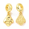 Brass European Dangle Charms KK-M247-01G-1