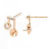 Brass Micro Pave Clear Cubic Zirconia Earring Findings KK-T062-230G-NF-3