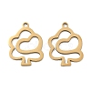 Hollow 201 Stainless Steel Pendants STAS-F337-10E-G-1