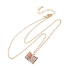Brass Enamel Book Pendant Necklaces for Women KK-CBAF5B9-01G-10-2