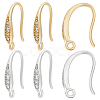 6Pairs 2 Colors Brass Micro Pave Clear Cubic Zirconia Earring Hooks ZIRC-BBC0001-85-1