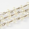 Handmade Electroplate Glass Faceted Rondelle Beads Chains for Necklaces Bracelets Making AJEW-JB00147-06-1