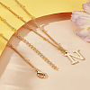 1Pc Brass Chain & 304 Stainless Steel Letter Pendant Necklaces NJEW-LP0001-35N-G-3