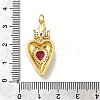Brass Rhinestone Pendants KK-V002-04G-3