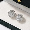 Brass Micro Pave Clear Cubic Zirconia Stud Earrings EJEW-Q015-10P-2