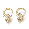 Brass Micro Pave Clear Cubic Zirconia Lobster Claw Clasps ZIRC-Q024-15G-1