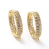 Brass Micro Pave Cubic Zirconia Huggie Hoop Earring Findings X-ZIRC-G158-17G-1