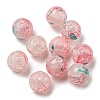 Transparent Crackle Glass Beads GLAA-D012-02B-2