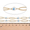 304 Stainless Steel Enamel Evil Eye & Horse Eye Link Chains CHS-K021-11G-04-3