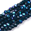 Electroplate Opaque Solid Color Glass Beads Strands EGLA-A034-P1mm-L07-1