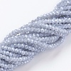 Electroplate Glass Beads Strands GLAA-F078-PL04-1