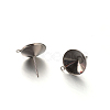 Non-Tarnish 304 Stainless Steel Stud Earring Settings for Pointed Back Xilion Rivoli Rhinestone and Dangle Charms STAS-E088-15-12.5mm-1