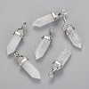 Natural Quartz Crystal Double Terminated Pointed Pendants G-F295-04G-1