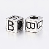 304 Stainless Steel Large Hole Letter European Beads STAS-H428-01AS-B-2