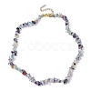 Natural Fluorite Chip Beaded Necklace NJEW-JN04616-11-4