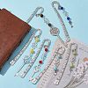 Mother's Day Key & Infinity Love Heart Pendant Bookmark with Gemstone AJEW-JK00259-2