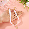 Flat Round with Letter O Alloy Enamel Pendant Necklaces for Women NJEW-TAC0033-5