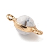 Natural Dyed Natural White Jade Faceted Round Links Connector Charms G-G175-01G-03-3