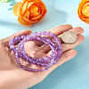 3Pcs Natural Amethyst Beads Stretch Bracelets for Women BJEW-TAC0033-7