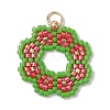 Seed Beads Beaded Charms PALLOY-MZ00205-04-1