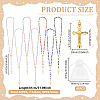 42Pcs 7 Colors Alloy & Round Plastic Link Chain Rosary Bead Necklaces NJEW-WA0001-05-2