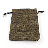Polyester Imitation Burlap Packing Pouches Drawstring Bags X-ABAG-R005-9x12-05-1