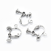 Brass Screw On Clip-on Earring Findings X-KK-L164-01P-1