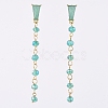 Electroplate Glass Dangle Stud Earrings EJEW-JE04017-02-2