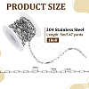 304 Stainless Steel Paperclip Chains CHS-WH0020-005P-2