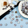 250Pcs 2-Hole Flat Round Shell Buttons SHEL-HS0001-02-5