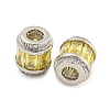 Rack Plating Brass Micro Pave Cubic Zirconia European Beads KK-F089-31P-06-2