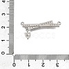 Brass Micro Pave Clear Cubic Zirconia Connector Charms CU-CBA3569-04P-C-3