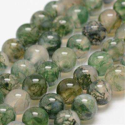Natural Moss Agate Beads Strands G-F453-4mm-1
