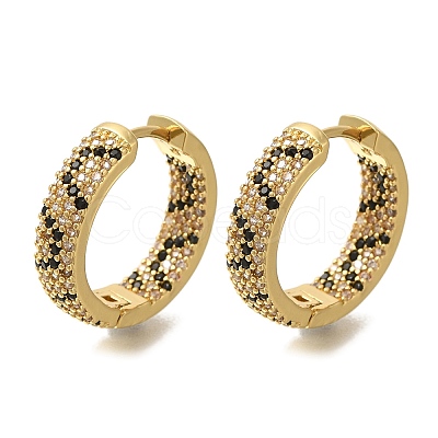 Rack Plating Brass Micro Pave Cubic Zirconia Hoop Earrings EJEW-H016-18G-1