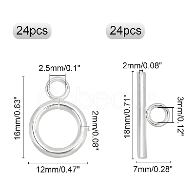304 Stainless Steel Toggle Clasps STAS-UN0016-44S-1
