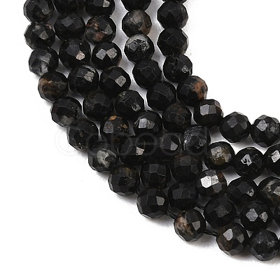 Natural Black Tourmaline Beads Strands X-G-D320-A04-3mm-02-1