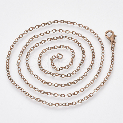Brass Cable Chains Necklace Making MAK-N029-01R-1
