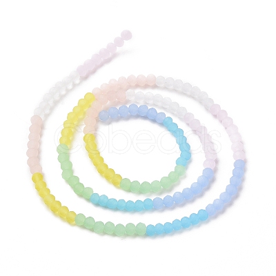 Frosted Gradient Color Glass Bead Strands FGLA-H011-01-1