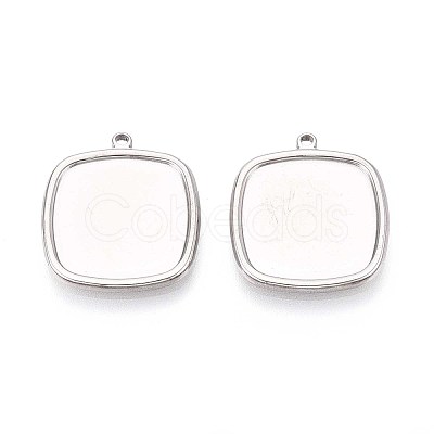 304 Stainless Steel Pendant Cabochon Settings STAS-T067-14P-1