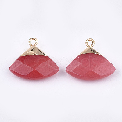 Electroplate Natural White Jade Pendants X-G-T112-04G-1